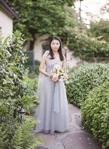 Whimsical pink and blue music-inspired wedding at Allied Arts Guild in Menlo Park