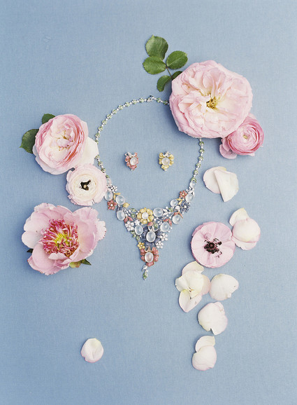 Whimsical pink and blue music-inspired wedding at Allied Arts Guild in Menlo Park