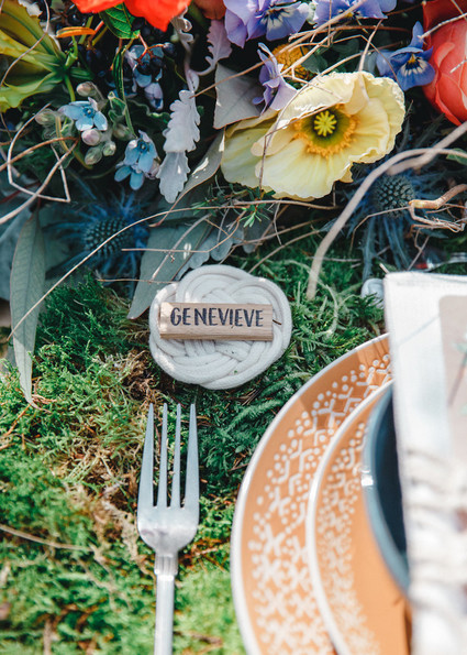 Whimsical woodland floral wedding inspiration with macrame details