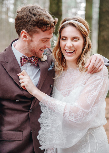 Whimsical woodland floral wedding inspiration with macrame details