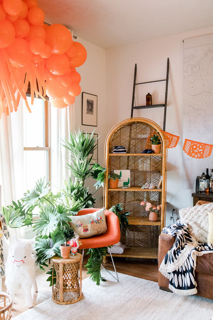 Orange fiesta-themed baby shower Inspiration
