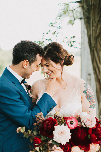 Romantic jewel tone fall wedding in Indiana