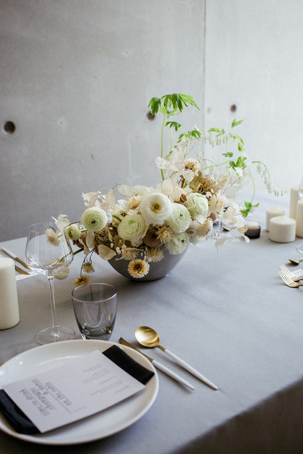 Modern french tropical wedding ideas with dried flowers