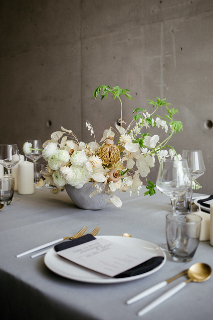 Modern french tropical wedding ideas with dried flowers
