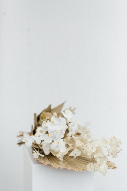 Modern french tropical wedding ideas with dried flowers