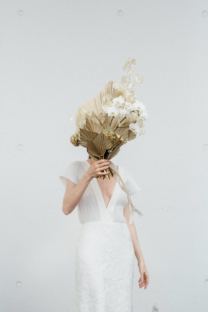 Modern french tropical wedding ideas with dried flowers