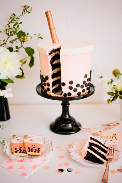 Boba tea themed baby shower Inspiration