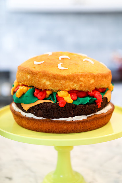 Burger themed baby shower for