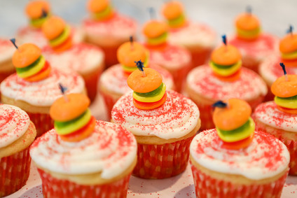 Burger themed baby shower for