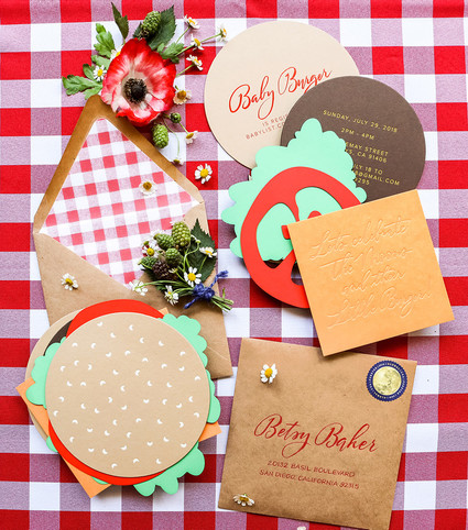 Burger themed baby shower for