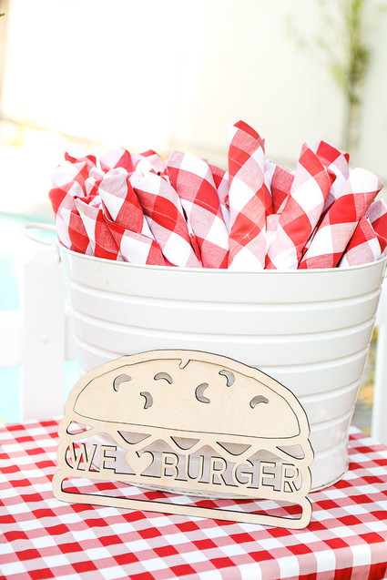 Burger themed baby shower for