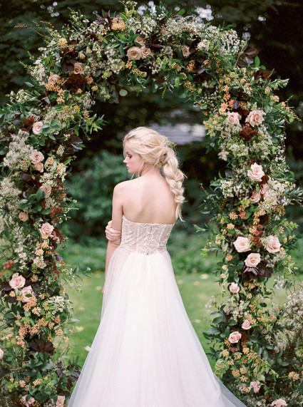 Autumnal Danish Hygge inspired wedding editorial with a gorgeous floral installation