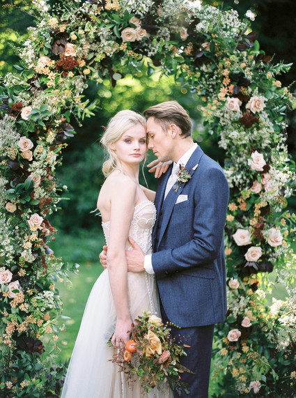 Autumnal Danish Hygge inspired wedding editorial with a gorgeous floral installation