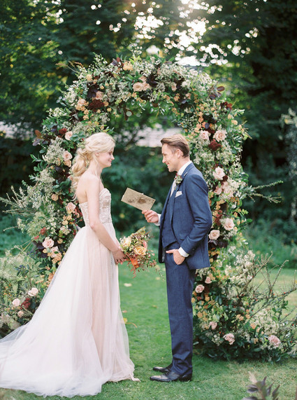 Autumnal Danish Hygge inspired wedding editorial with a gorgeous floral installation