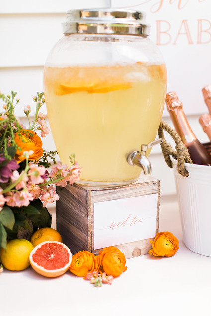 Floral feminine backyard baby shower