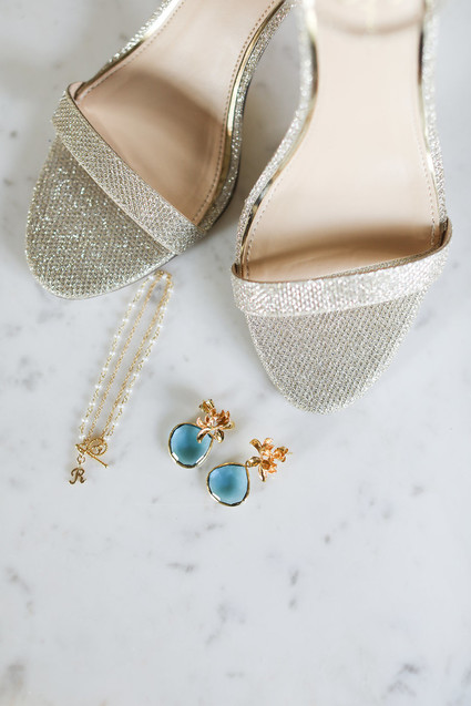 Silver wedding shoes