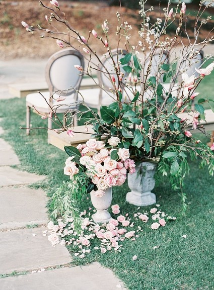 Pastel floral garden inspired wedding at a gorgeous French venue in San Diego