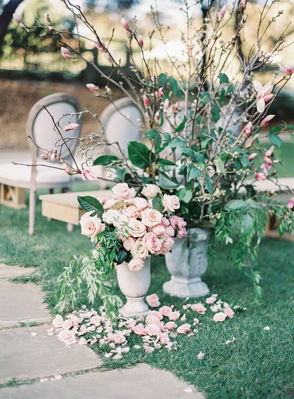 Pastel floral garden inspired wedding at a gorgeous French venue in San Diego