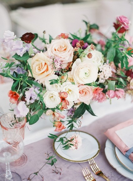 Pastel floral garden inspired wedding at a gorgeous French venue in San Diego