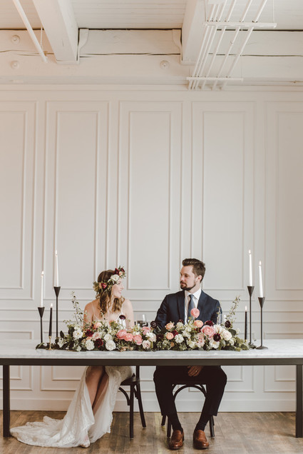 Modern luxe pink and black wedding at co. 251 in Chicago