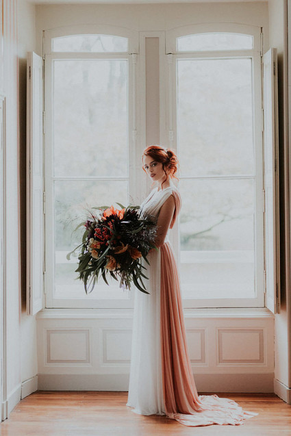Dramatic candlelight autumn wedding in the French countryside