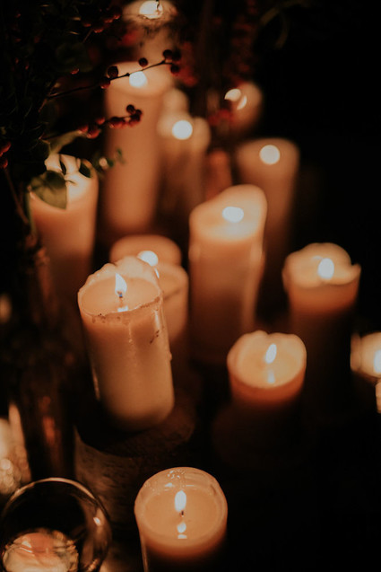 Dramatic candlelight autumn wedding in the French countryside