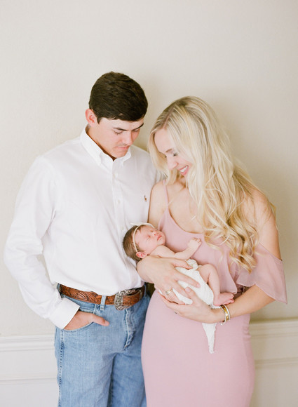 Dreamy floral newborn session on film