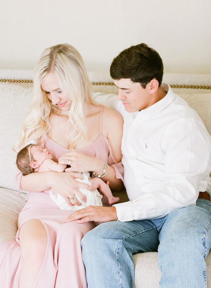 Dreamy floral newborn session on film