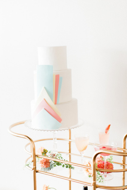 Modern pastel wedding cake