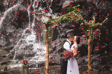 How to elope in Bali under a waterfall Inspiration