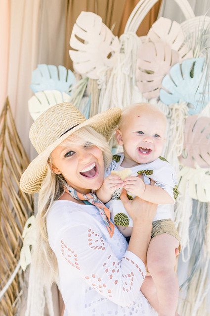 Modern pastel backyard first birthday party