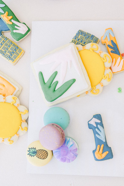 Modern pastel backyard first birthday party