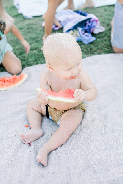 Modern pastel backyard first birthday party
