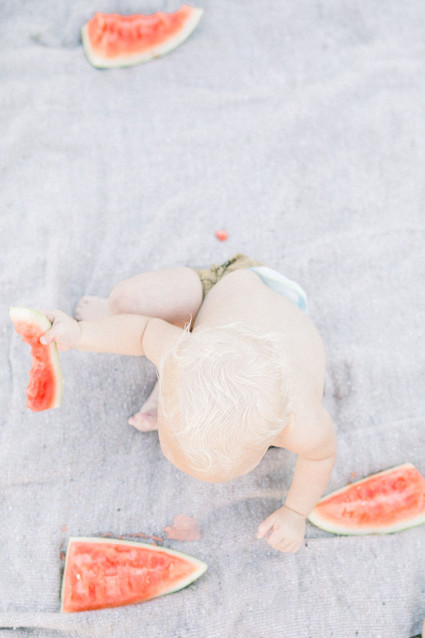 Modern pastel backyard first birthday party