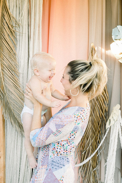 Modern pastel backyard first birthday party