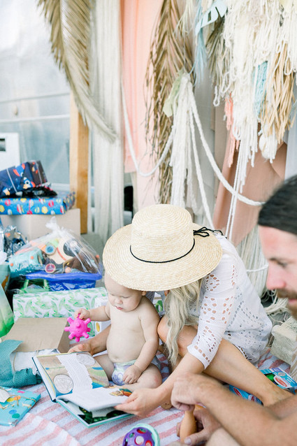 Modern pastel backyard first birthday party