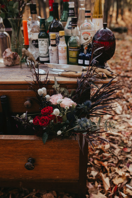 The moodiest gothic forest wedding with gorgeous fall florals