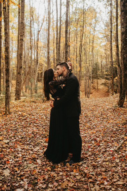 The moodiest gothic forest wedding with gorgeous fall florals