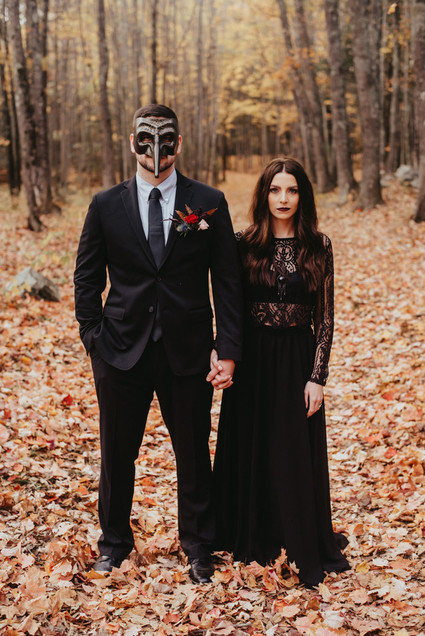 The moodiest gothic forest wedding with gorgeous fall florals