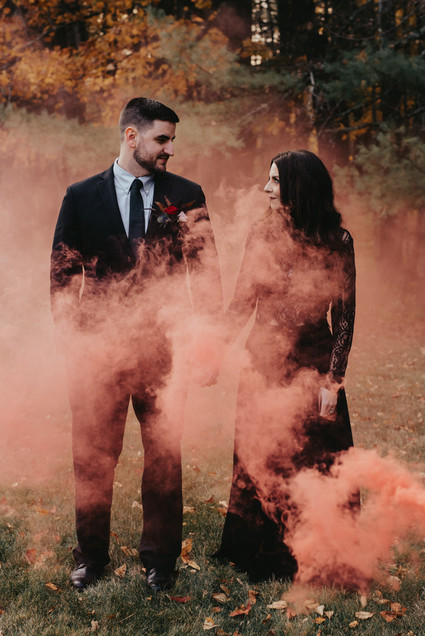 The moodiest gothic forest wedding with gorgeous fall florals