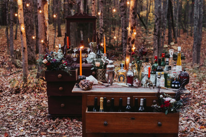 The moodiest gothic forest wedding with gorgeous fall florals