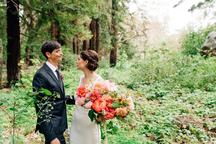 a colorful backyard wedding in Santa Barbara on a super reasonable budget