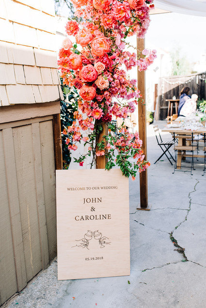 a colorful backyard wedding in Santa Barbara on a super reasonable budget