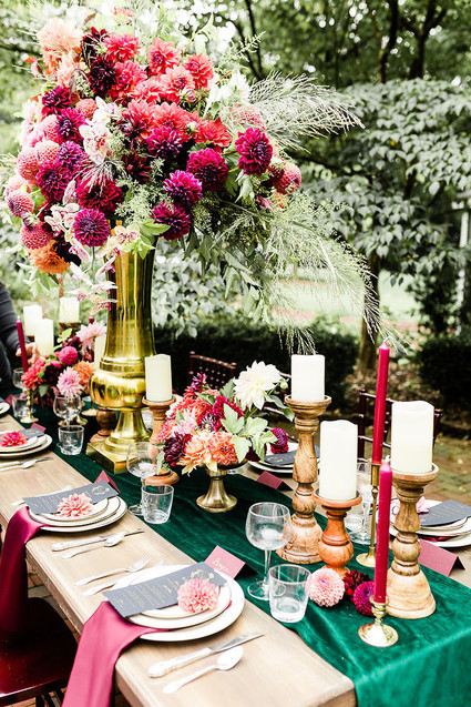 Jewel tone floral explosion at historic Strawberry Mansion in Philadelphia Inspiration