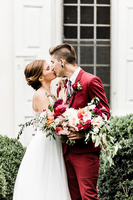 Jewel tone floral explosion at historic Strawberry Mansion in Philadelphia Inspiration