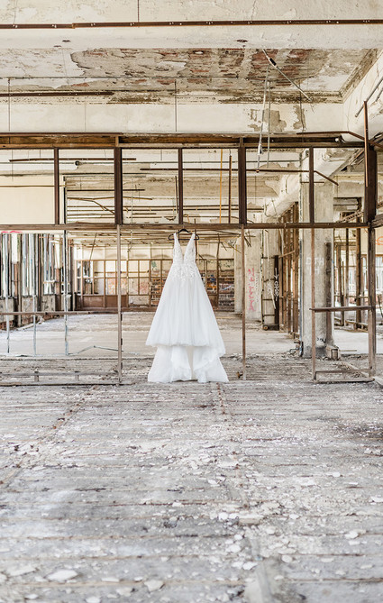 Packard Plant in Detroit wedding editorial