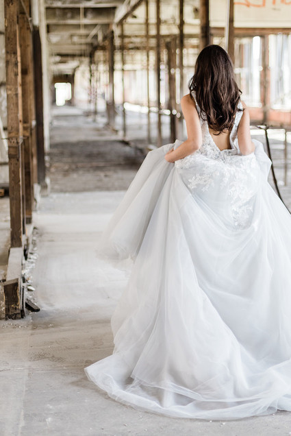Packard Plant in Detroit wedding editorial