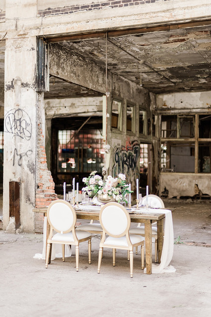 Packard Plant in Detroit wedding editorial