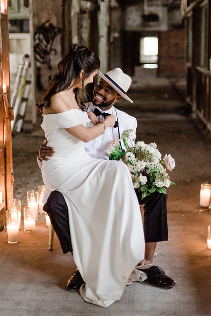 Packard Plant in Detroit wedding editorial