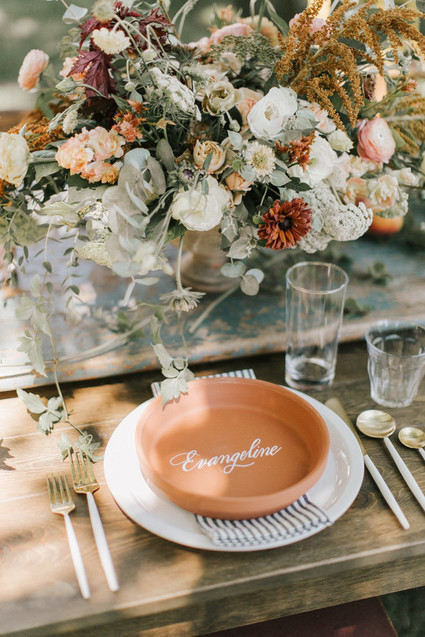 Terracotta place settings Inspiration